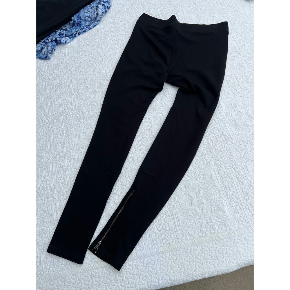 CAbi black leggings with zipper ankles, women's size S
